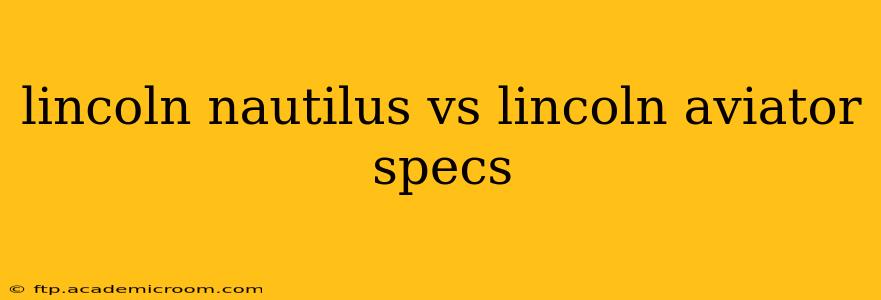 lincoln nautilus vs lincoln aviator specs