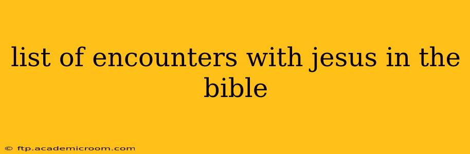 list of encounters with jesus in the bible
