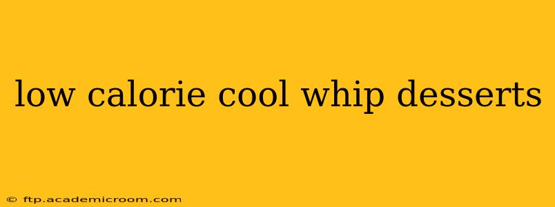 low calorie cool whip desserts