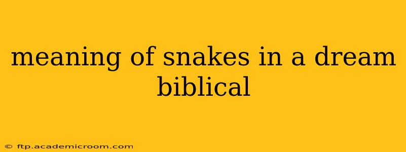 meaning of snakes in a dream biblical