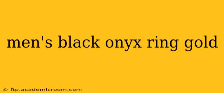 men's black onyx ring gold