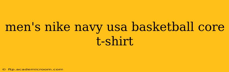 men's nike navy usa basketball core t-shirt