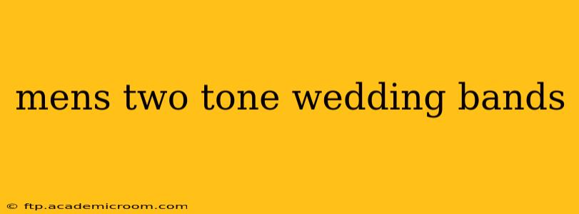 mens two tone wedding bands