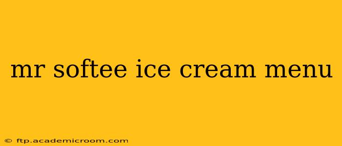mr softee ice cream menu