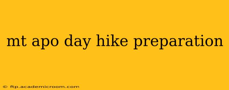 mt apo day hike preparation