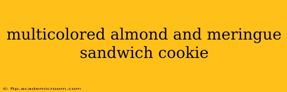 multicolored almond and meringue sandwich cookie