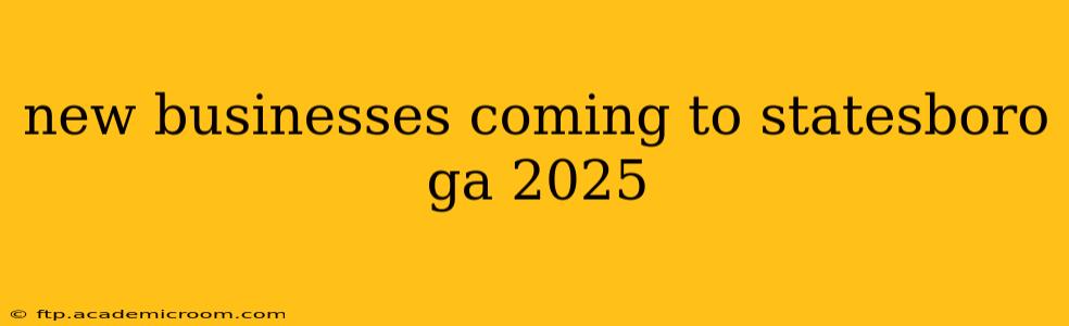 new businesses coming to statesboro ga 2025