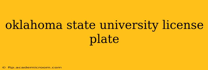 oklahoma state university license plate