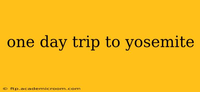one day trip to yosemite