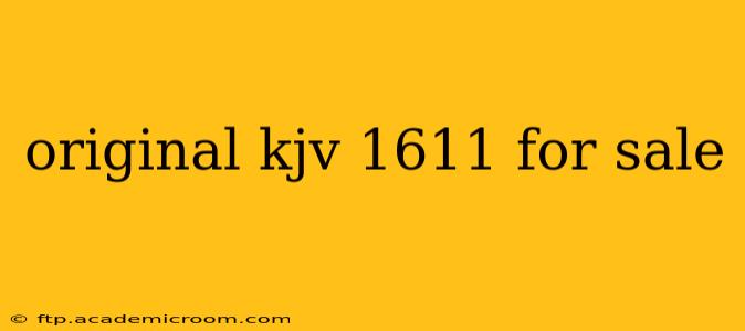 original kjv 1611 for sale