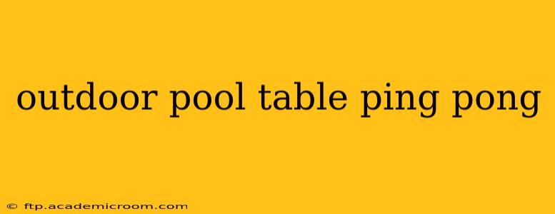 outdoor pool table ping pong