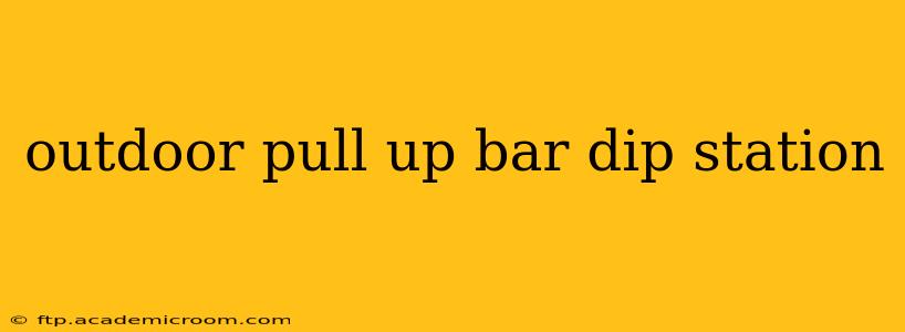 outdoor pull up bar dip station