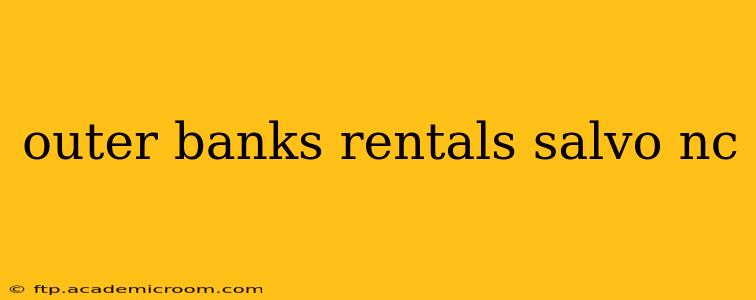 outer banks rentals salvo nc