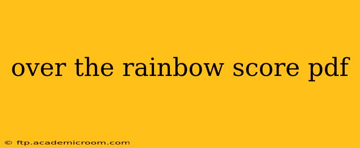 over the rainbow score pdf