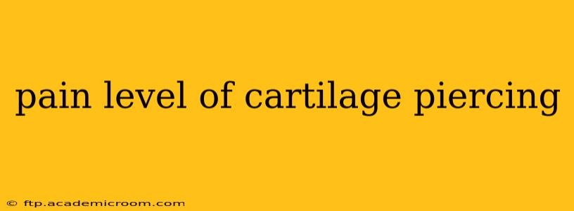 pain level of cartilage piercing