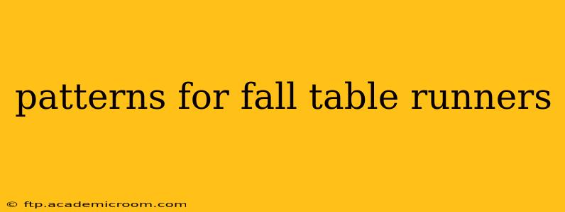 patterns for fall table runners