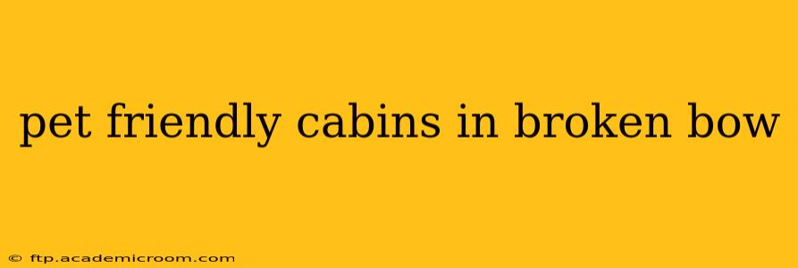 pet friendly cabins in broken bow