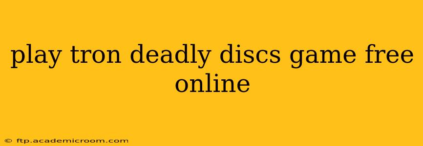 play tron deadly discs game free online