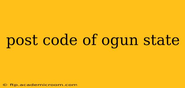 post code of ogun state