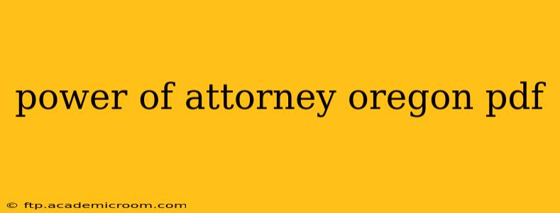 power of attorney oregon pdf