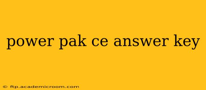 power pak ce answer key