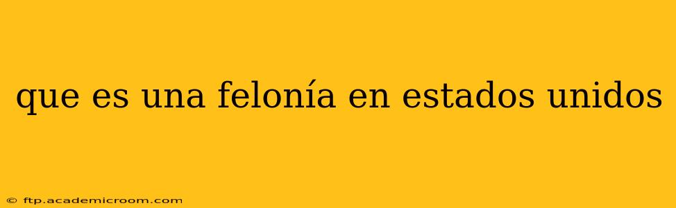 que es una felonía en estados unidos