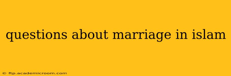 questions about marriage in islam
