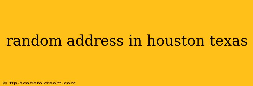 random address in houston texas