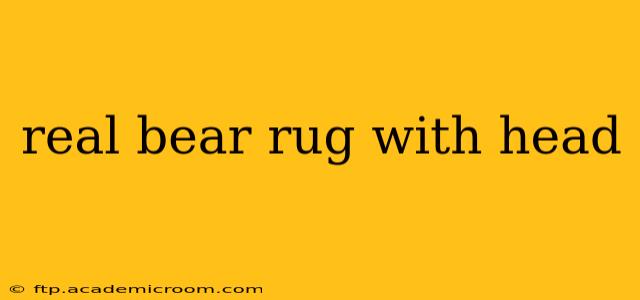 real bear rug with head