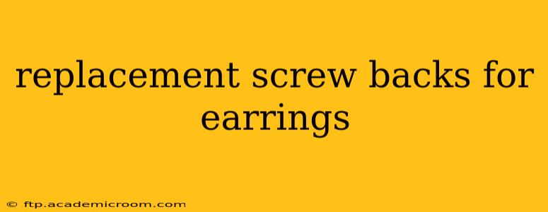 replacement screw backs for earrings