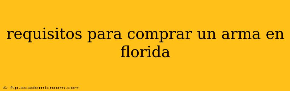 requisitos para comprar un arma en florida