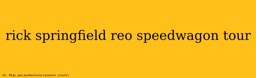 rick springfield reo speedwagon tour