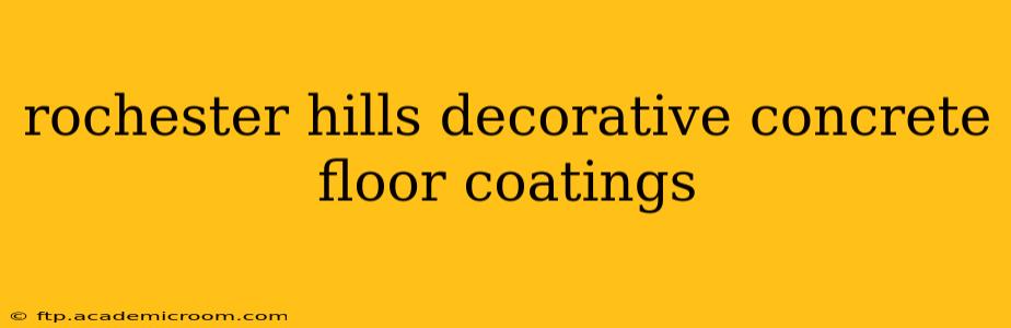 rochester hills decorative concrete floor coatings