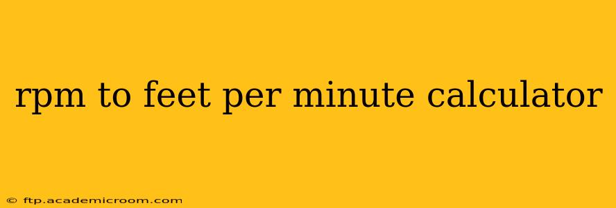 rpm to feet per minute calculator