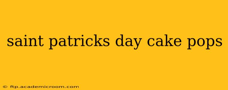 saint patricks day cake pops