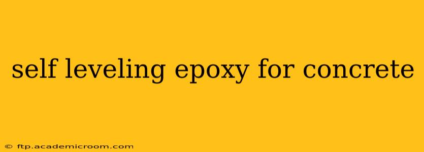 self leveling epoxy for concrete