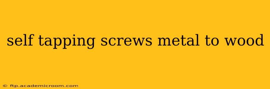 self tapping screws metal to wood