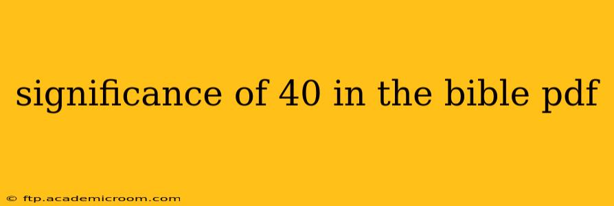 significance of 40 in the bible pdf