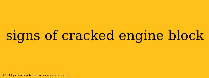 signs of cracked engine block