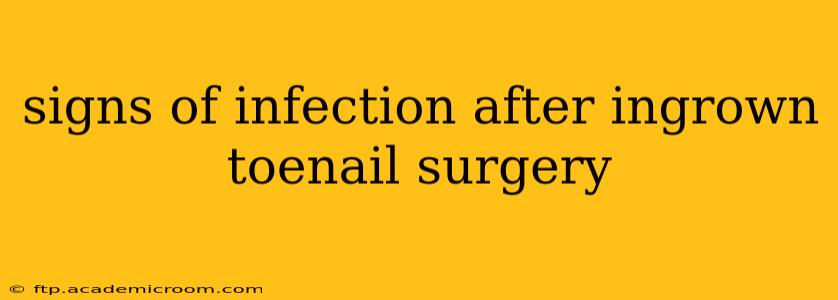 signs of infection after ingrown toenail surgery