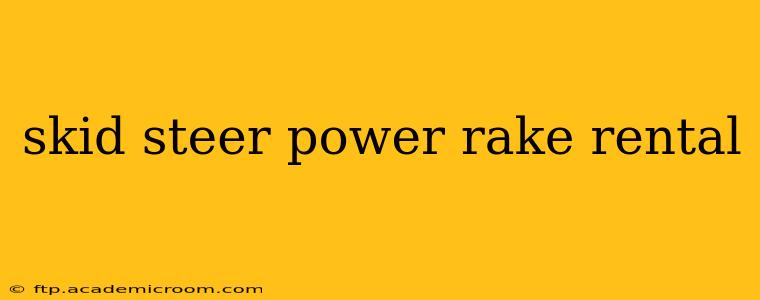 skid steer power rake rental