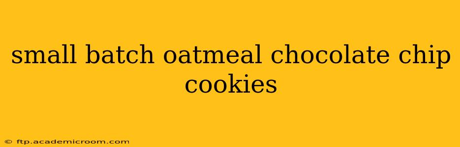 small batch oatmeal chocolate chip cookies