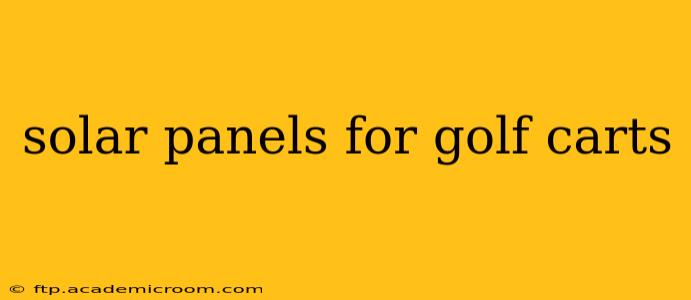 solar panels for golf carts