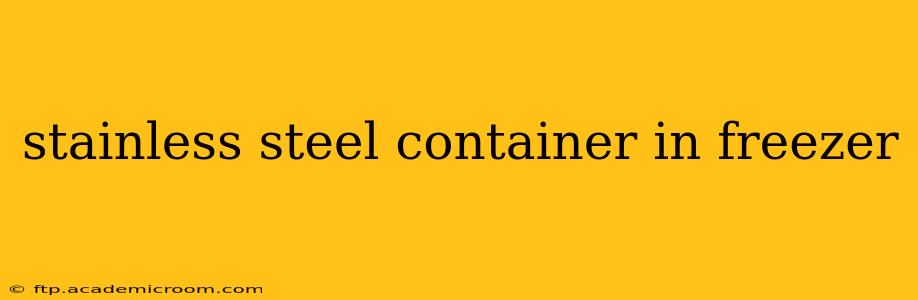 stainless steel container in freezer