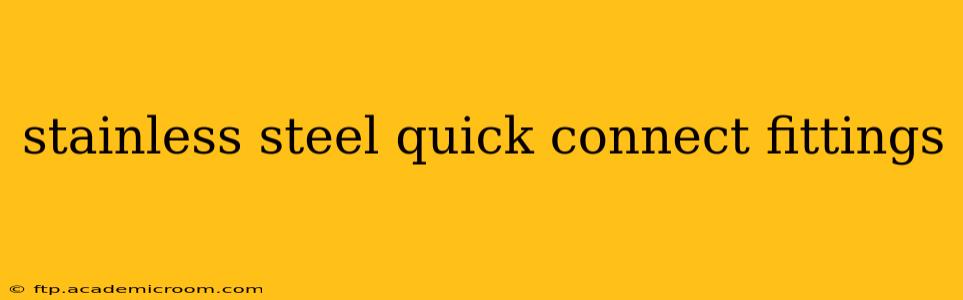 stainless steel quick connect fittings