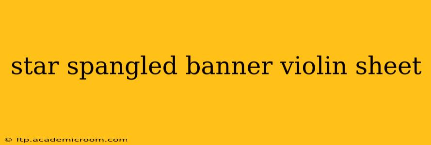 star spangled banner violin sheet