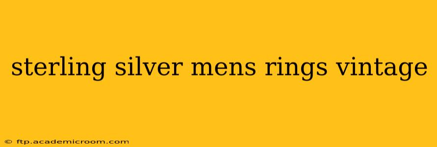 sterling silver mens rings vintage