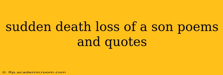 sudden death loss of a son poems and quotes