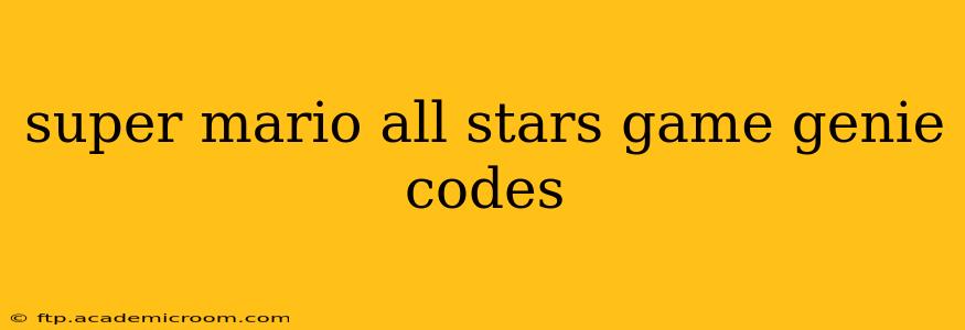 super mario all stars game genie codes