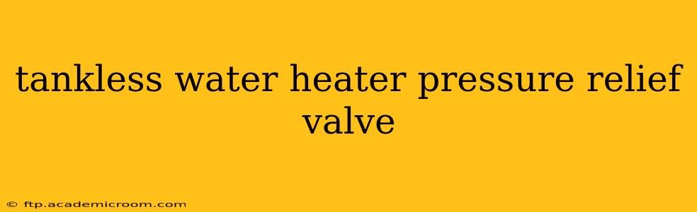 tankless water heater pressure relief valve